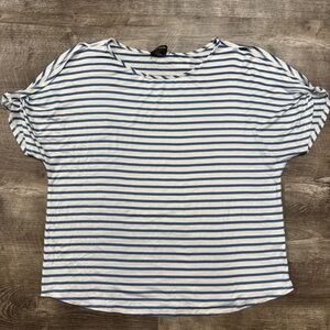 Colette Striped Cold Shoulder Top Size Large